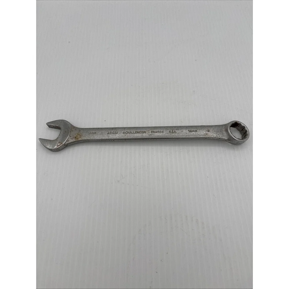 VINTAGE CHALLENGER By PROTO 6118M COMBINATION WRENCH 18mm 12 PT USA